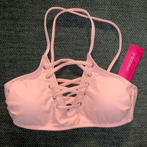 ✨NWT Xhilaration by Target Peach LaceUp Bikini Top